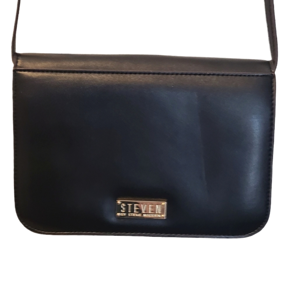 Steven by Steve Madden Black Leather Crossbody Bag